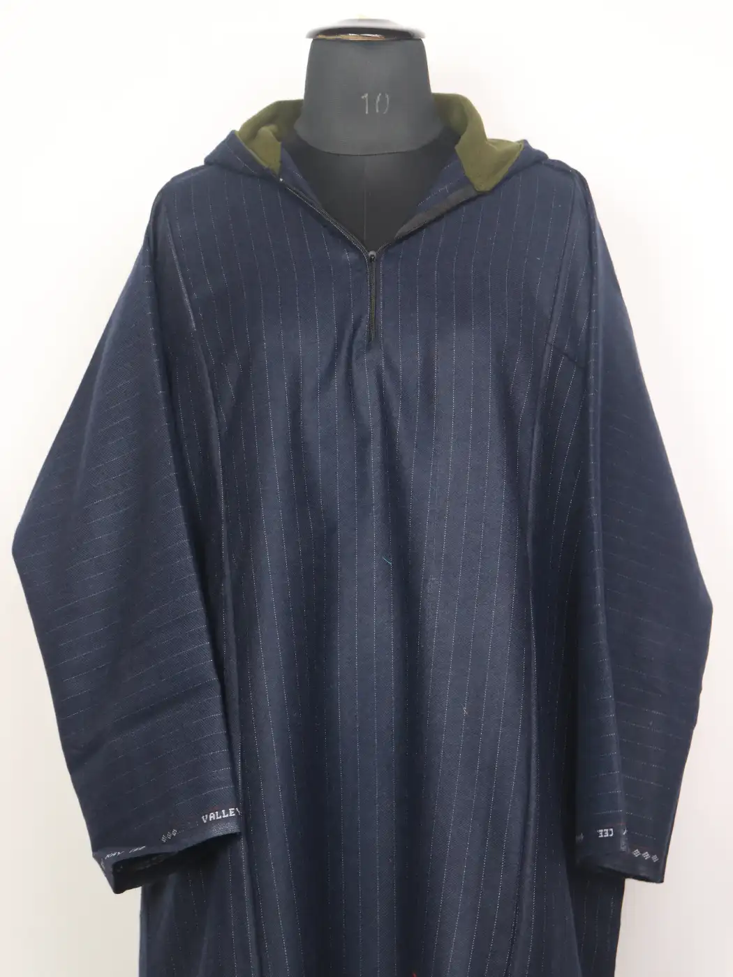 Kashmiri Hooded PheranTweed For Men Azeem Navy Blue - Image 2