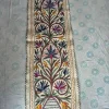 Kashmiri Twin Bloom Hand Embroidered Wool Namda Runner | 6x2 ft