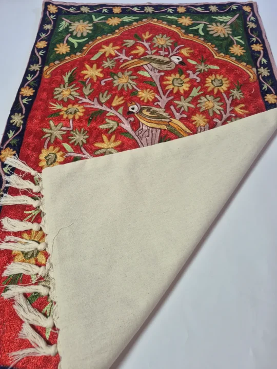 Tree Of Life Wall Hanging from Silk Thread Kashmiri Chain Stitch Work | 3*2ft - Image 3