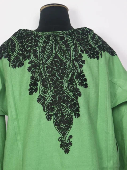 Kashmiri Gulmarg Cashmilon Pheran for Women with Front Back Aari Embroidery - Image 4