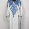 Kashmiri Cashmilon Pheran for Women with Front & Back Aari Work | Zeba White