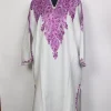 Kashmiri Cashmilon Pheran for Women with Front Back Aari Work Gulrukh White