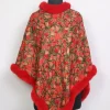 Kashmiri Roshani Fur Poncho for Women With Aari Work