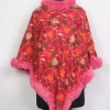 Kashmiri Fur Poncho for Women With Aari Kadhai Gulabo