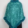 Kashmiri Fur Poncho for Women Aleza With Aari Kaam