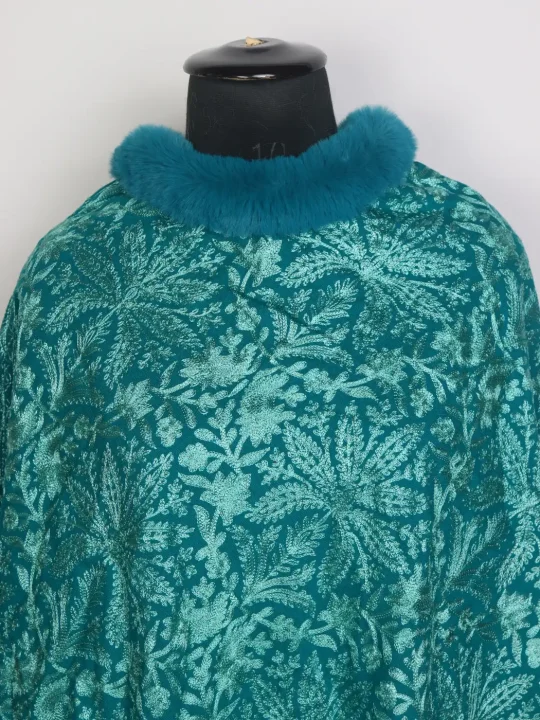 Kashmiri Fur Poncho for Women Aleza With Aari Kaam - Image 2