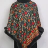 Kashmiri Aashena Fur Poncho For Women With Aari Kadhai