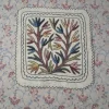 Bulbul Kashmiri 2-Ft Square Handmade Namda Rug With Embroidery