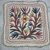 Doodhpathri Kashmiri 2-Ft Square Handmade Namda Rug With Embroidery