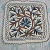 Handmade Kashmiri Sameer 2-Ft Square Namda Rug With Embroidery