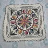 Kashmiri 2-Ft Square Rayan Handmade Namda Rug With Embroidery