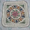 Kashmiri 2-Ft Square Handmade Namda Rug With Embroidery Farheen