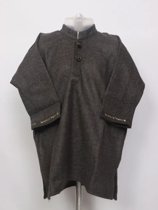Kashmiri Pattu Tweed Shehzada Grey Pheran for Boys