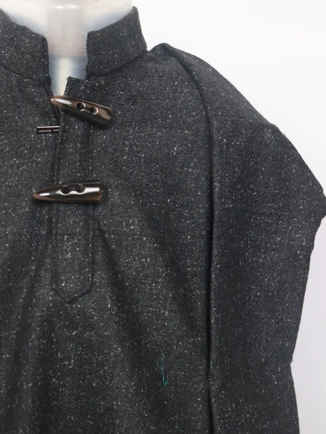 Aftab Kashmiri Charcoal Grey Pattu Tweed Pheran for Boys - Image 2