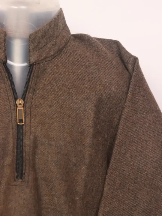 Kashmiri Shams Pattu Tweed Brown Pheran for Boys - Image 2