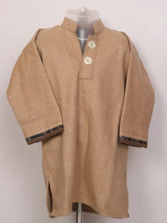 Khizar Kashmiri Pattu Tweed Sand Brown Pheran for Boys