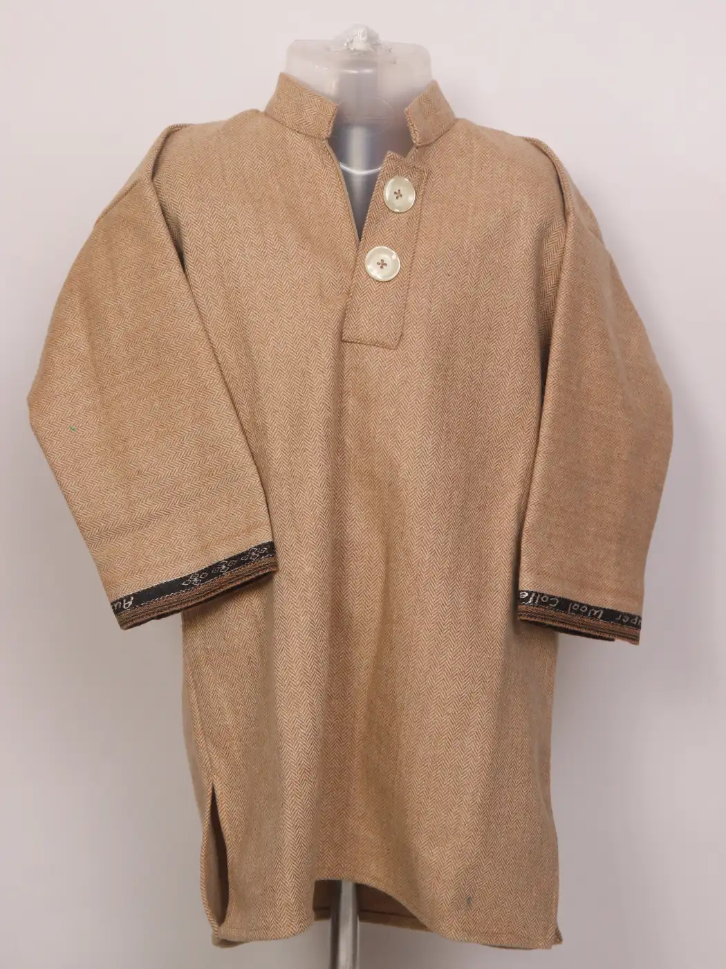 Khizar Kashmiri Pattu Tweed Sand Brown Pheran for Boys