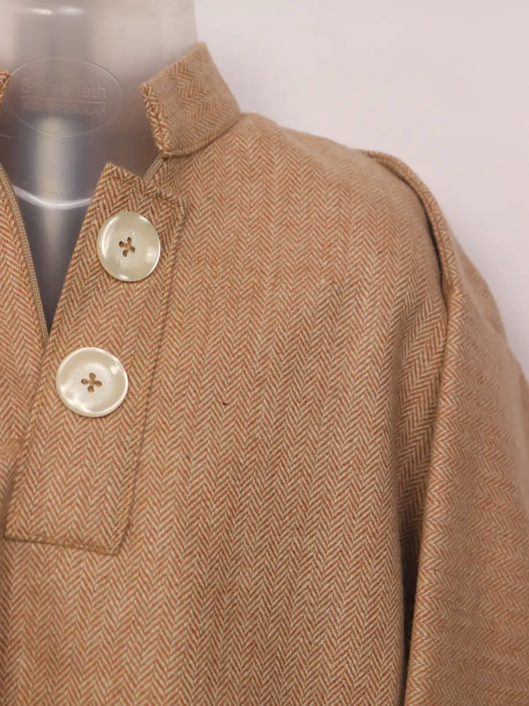 Khizar Kashmiri Pattu Tweed Sand Brown Pheran for Boys - Image 2