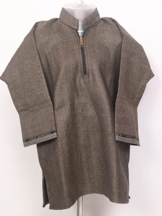 Hashim Kashmiri Pattu Tweed Dark Brown Pheran for Boys