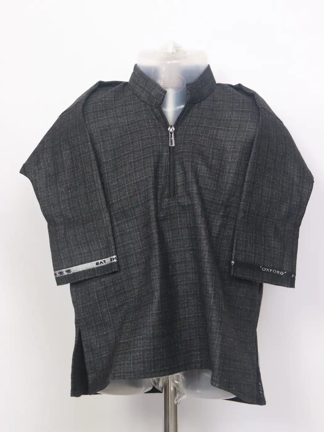 Charcoal Anzar Kashmiri Pattu Tweed Pheran for Boys