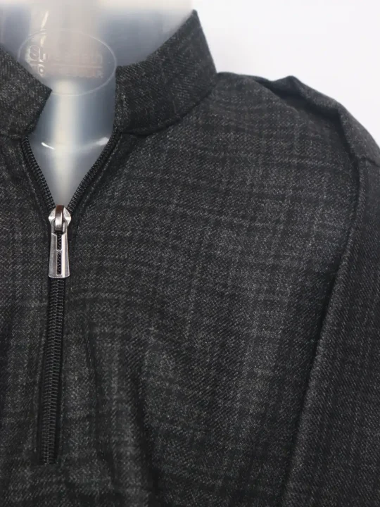 Charcoal Anzar Kashmiri Pattu Tweed Pheran for Boys - Image 2