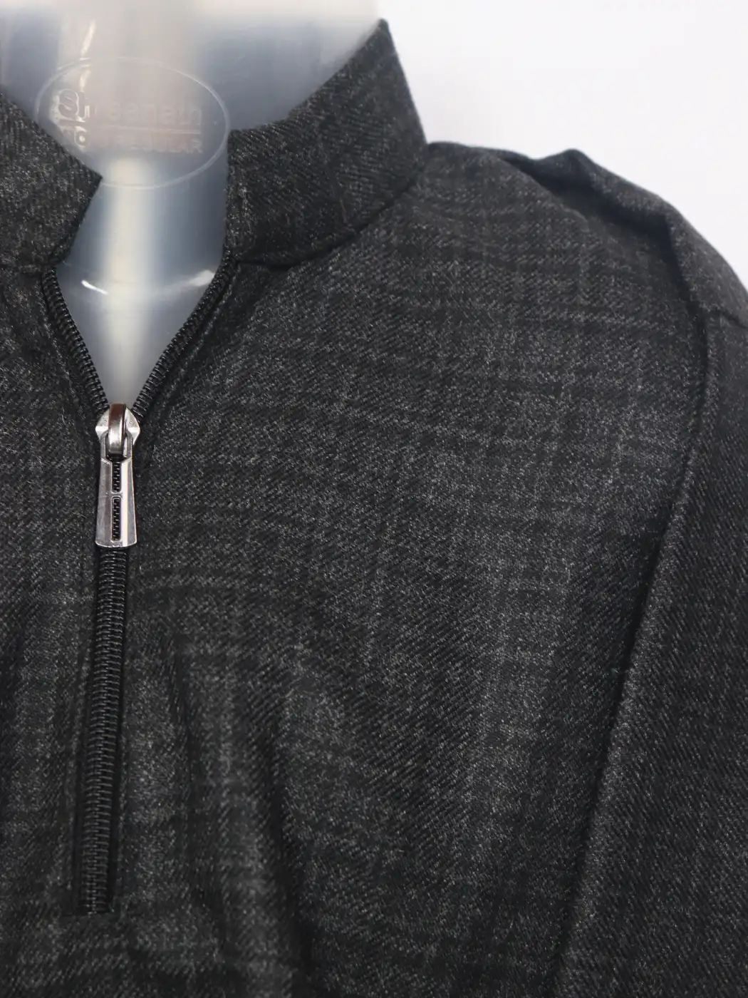 Charcoal Anzar Kashmiri Pattu Tweed Pheran for Boys - Image 2