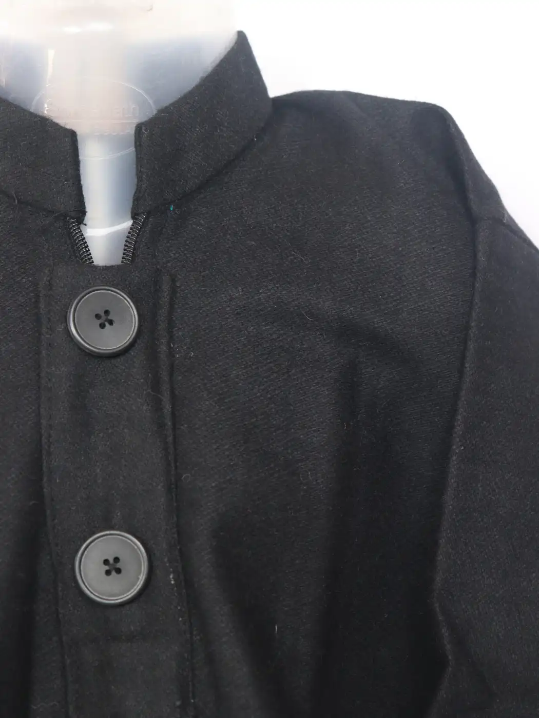 Nazim Kashmiri Solid Black Pattu Tweed Pheran for Boys - Image 2