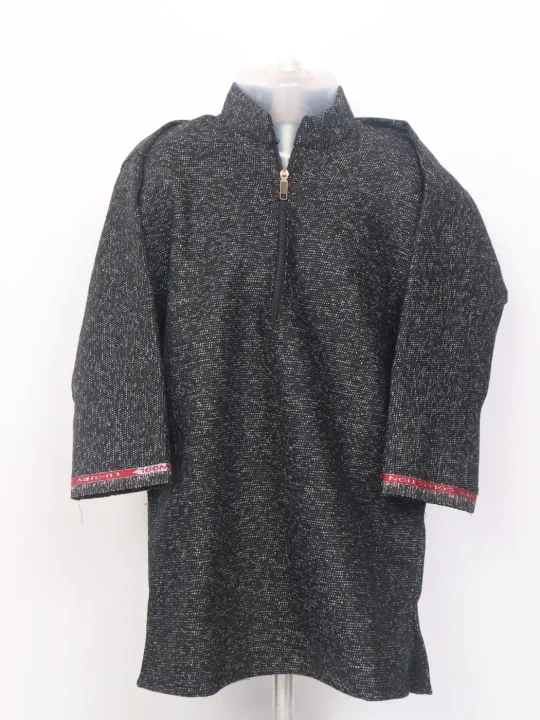 Black Kashmiri Pattu Tweed Pheran for Boys Shahnawaz
