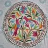 Kashmiri 2-ft Shehar-Khass Handmade Round Namda Rug With Embroidery