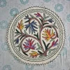 Kashmiri 2-ft Handmade Round Namda Rug Nazeer With Embroidery