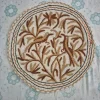 Handmade Kashmiri 2-ft  Sehran Round Namda Rug With Embroidery