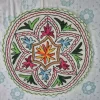 Kashmiri Handmade Gulzar 2-ft Round Namda Rug With Embroidery