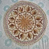 Kashmiri 2-ft Handmade Gulistan Round Namda Rug With Embroidery
