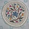 Kashmiri 2-ft Handmade Round Namda Rug With Embroidery Gul-bahar