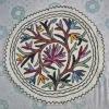 Safeer Kashmiri 2-ft Round Handmade Namda Rug With Embroidery