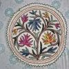 Kashmiri 2-ft Round Handmade Namda Rug Khaniyar With Embroidery