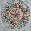 Kashmiri Gafar 2-ft Round Handmade Namda Rug  With Embroidery