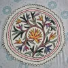 Handmade Kashmiri 2-ft Round Namda Rug With Embroidery Mahjoor