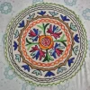 Handmade Kashmiri Iqbal 2-ft Round Namda Rug With Embroidery