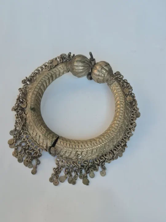 Kashmiri Vintage Bangle for Women | Mehbooba Handmade Kada with Hanging Charms