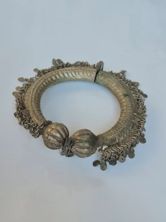 Kashmiri Vintage Bangle for Women | Mehbooba Handmade Kada with Hanging Charms - Image 2
