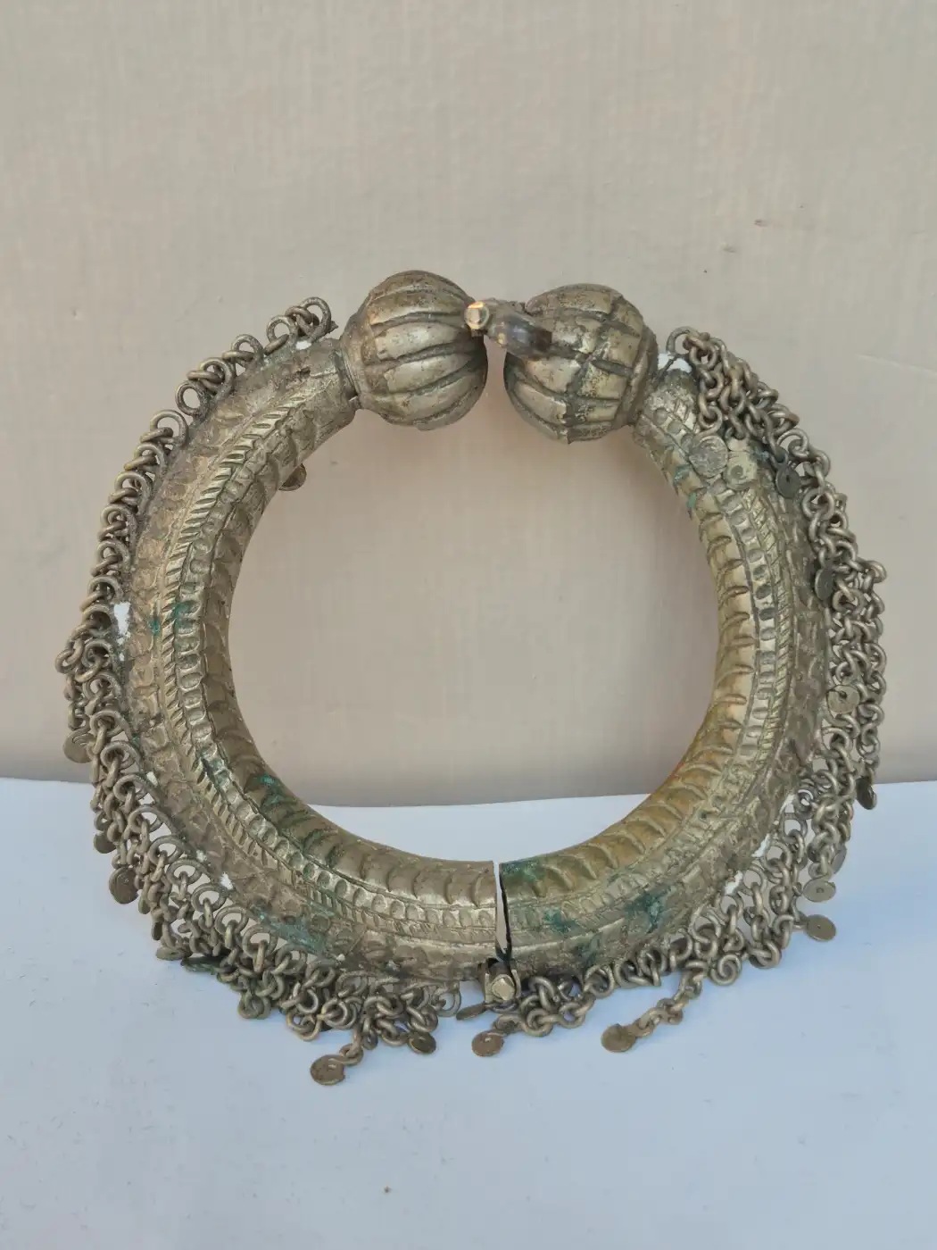 Kashmiri Vintage Bangle for Women | Mehbooba Handmade Kada with Hanging Charms - Image 3