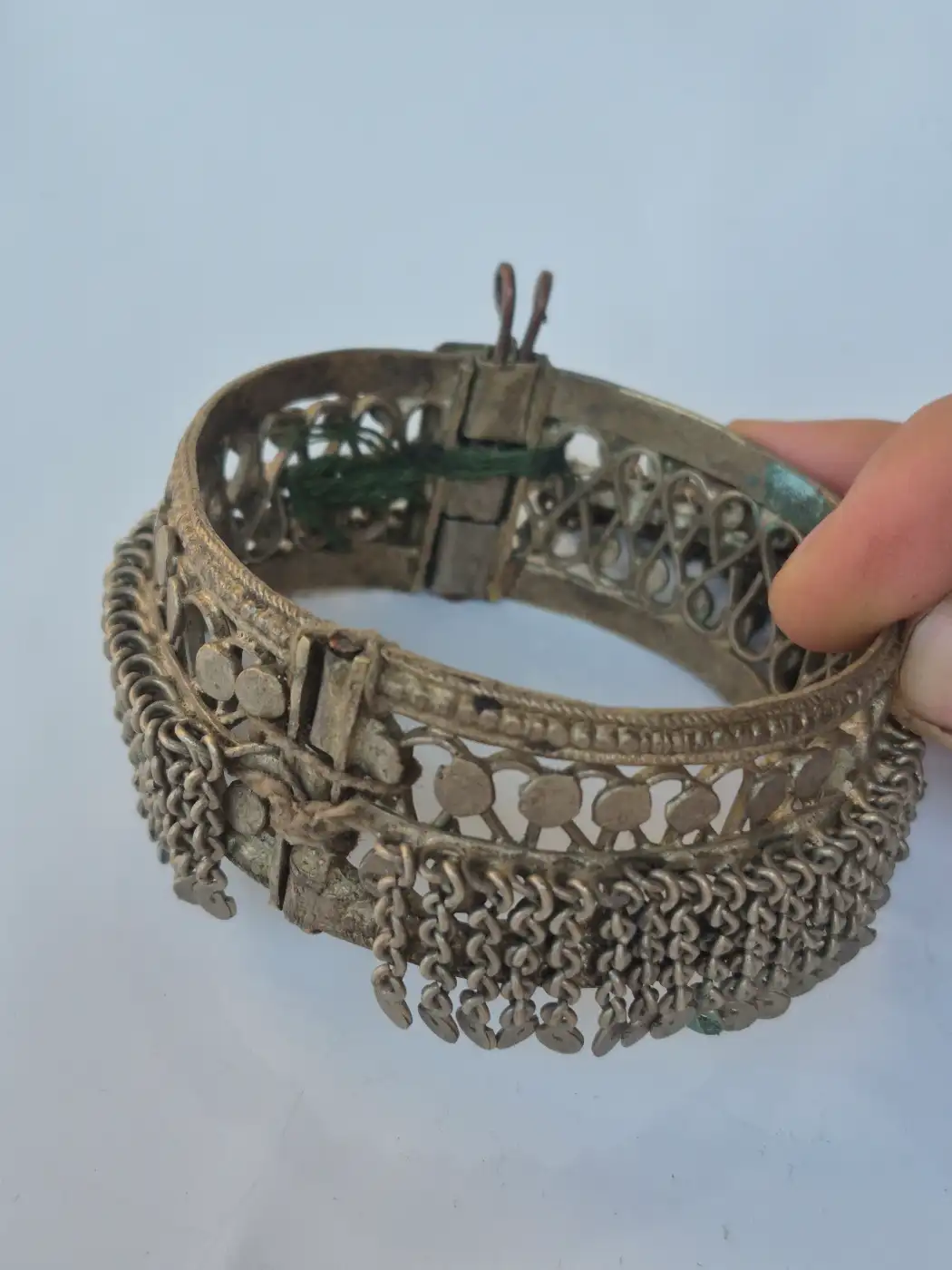 Kashmiri Vintage Shahana Bangle for Women | Traditional Antique Kada with Hanging Charms - Image 3