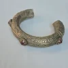 Kashmiri Vintage Engraved Red Stone Kada – Traditional Handcrafted Cuff Bangle