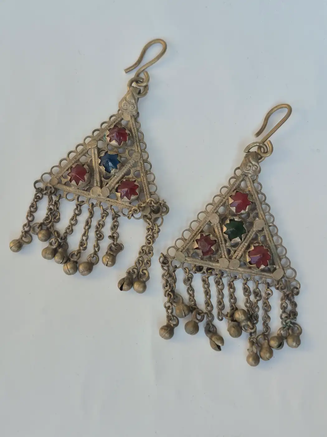 Kashmiri Vintage Naqashi Earrings – Traditional Handmade Antique Jhumka