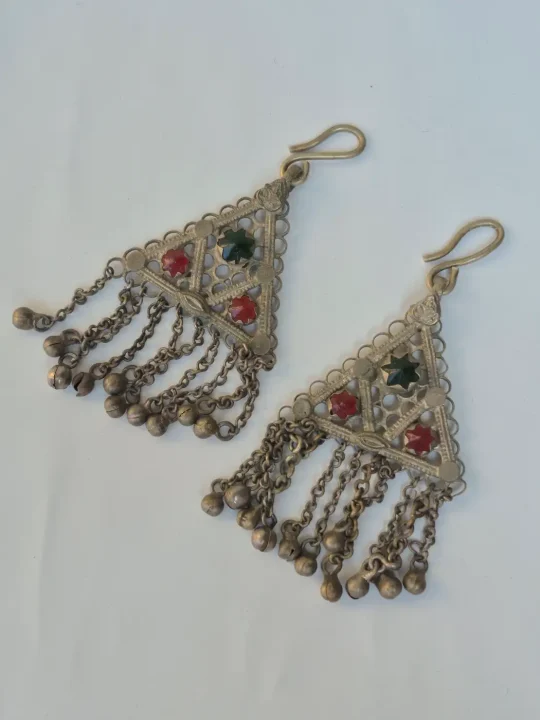 Haba-Khatoon Kashmiri Vintage Jhumka – Traditional Handmade Antique Chain Earrings