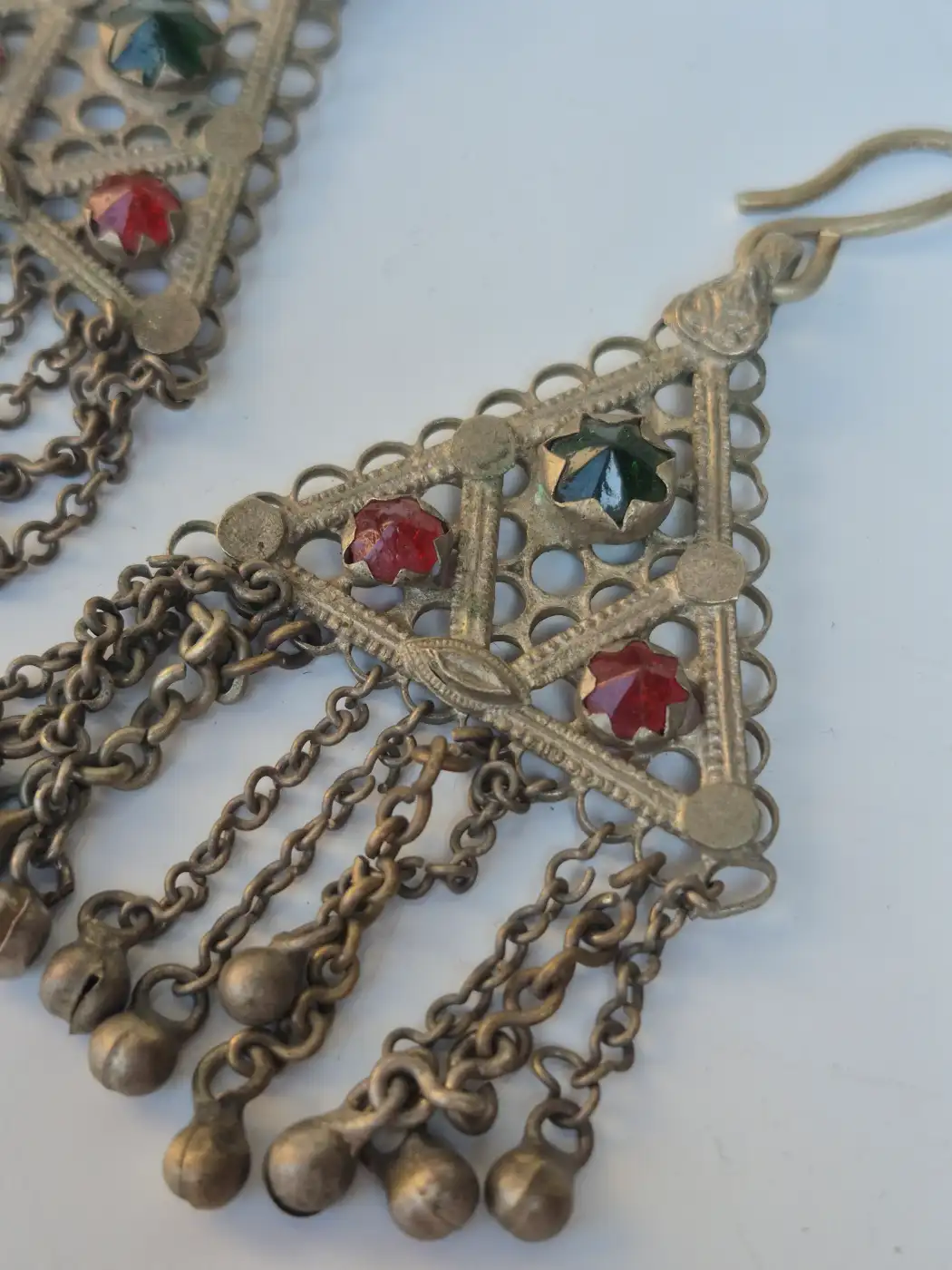 Haba-Khatoon Kashmiri Vintage Jhumka – Traditional Handmade Antique Chain Earrings - Image 2