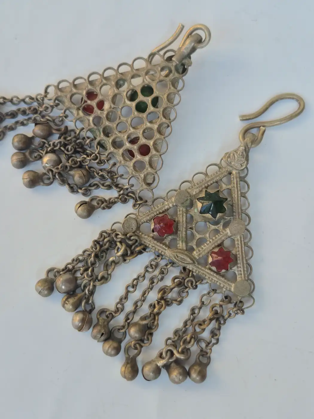 Haba-Khatoon Kashmiri Vintage Jhumka – Traditional Handmade Antique Chain Earrings - Image 3