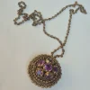 Kashmiri Aarizo Vintage Necklace – Traditional Handmade Purple Stone Pendant
