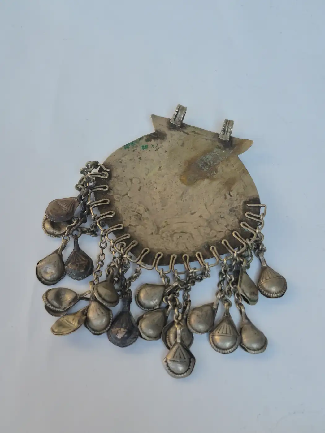 Laila Kashmiri Vintage Handmade Antique Red Stone Pendant - Image 3